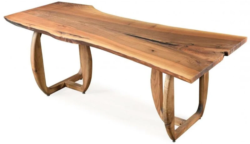 Casa Padrino Luxus Massivholz Esstisch Braun 200 x 100 x H. 76 cm - Küchentisch aus massivem Walnussholz - Esszimmer Möbel - Massivholz Möbel - Luxus Möbel