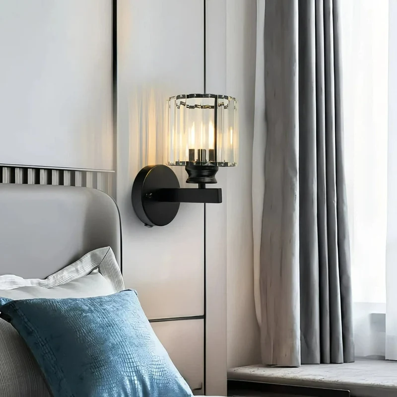 Moderne LED Kristall-Wandleuchte für Schlafzimmer