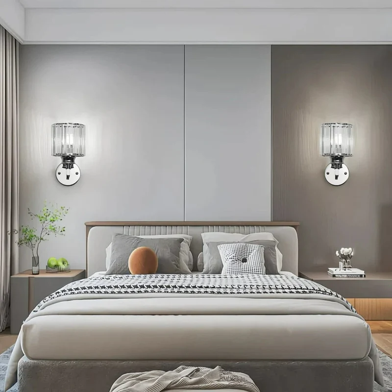 Moderne LED Kristall-Wandleuchte für Schlafzimmer