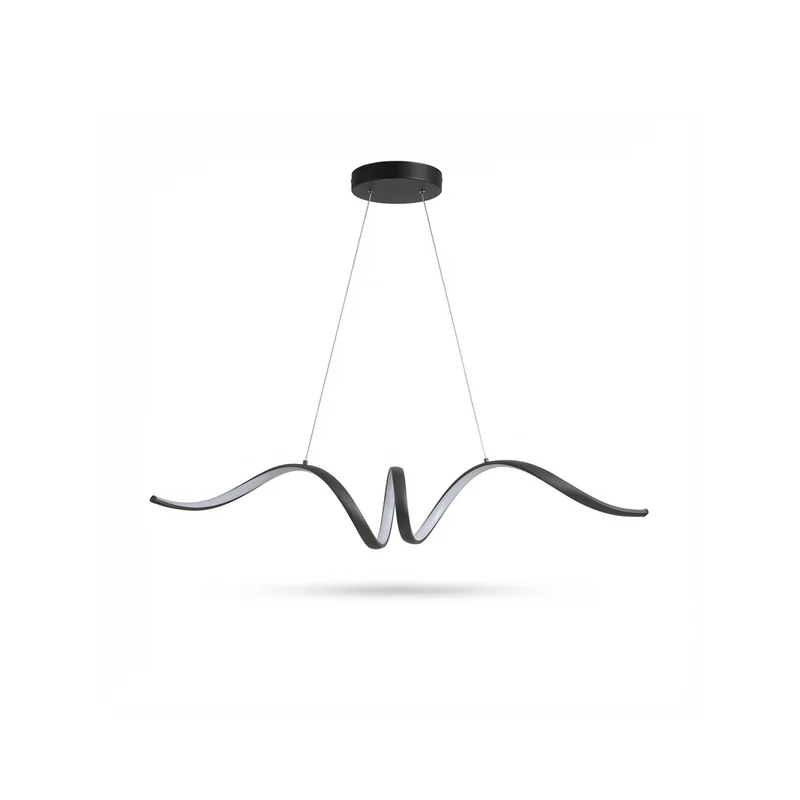 Gewelte Pendelleuchte aus Aluminium und Acryl – Minoa