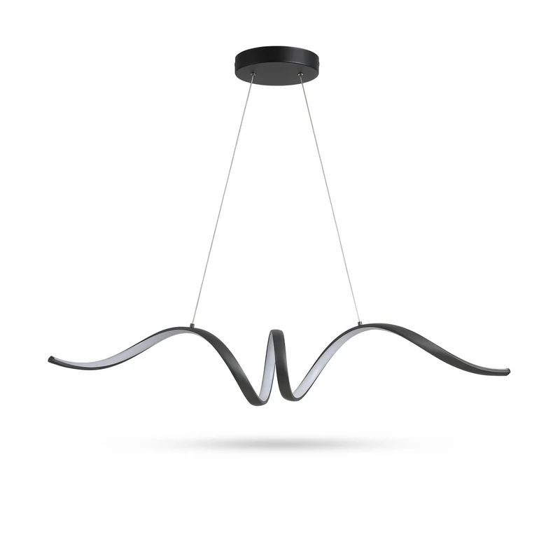 Gewelte Pendelleuchte aus Aluminium und Acryl – Minoa