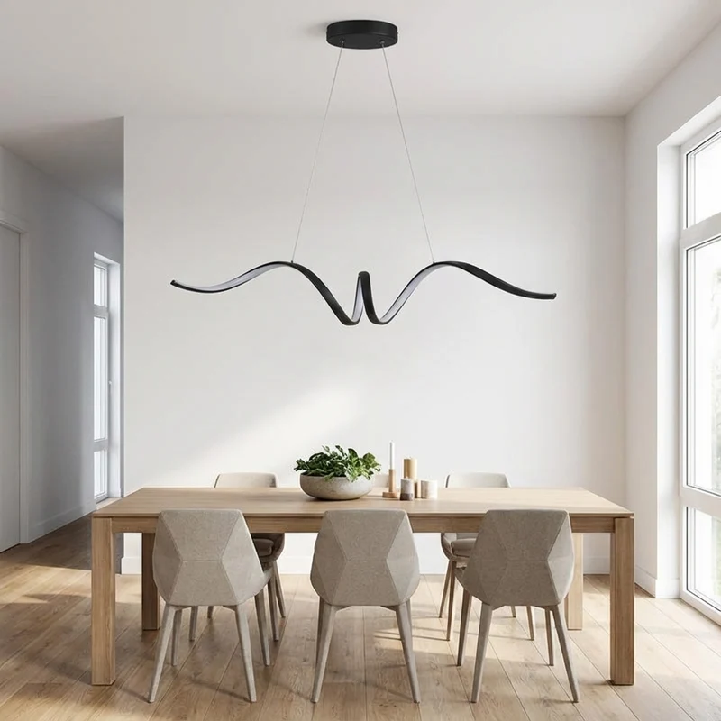 Gewelte Pendelleuchte aus Aluminium und Acryl – Minoa