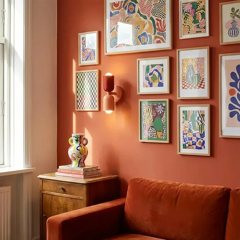 LED Wandleuchte Doppelkopf im Morandi Stil für Schlafzimmer