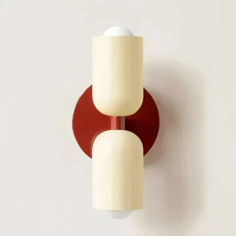 LED Wandleuchte Doppelkopf im Morandi Stil für Schlafzimmer