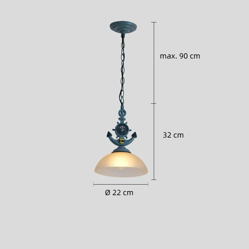Landhaus Pendelleuchte aus Glas für Esszimmer
