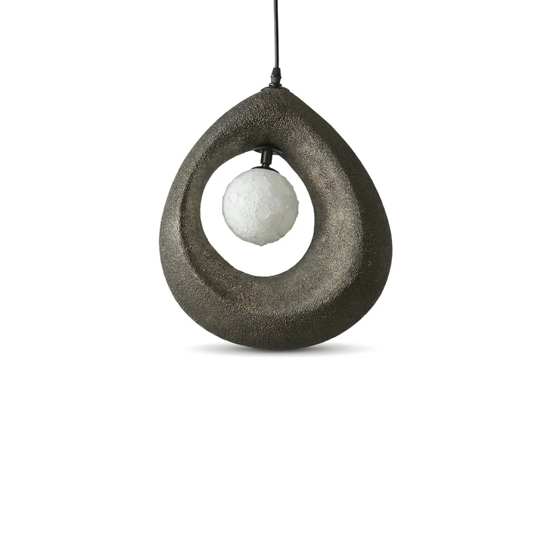 Beruhigende Hängelampe Wabi-Sabi-Stil Kieselform – Lueur de Galet