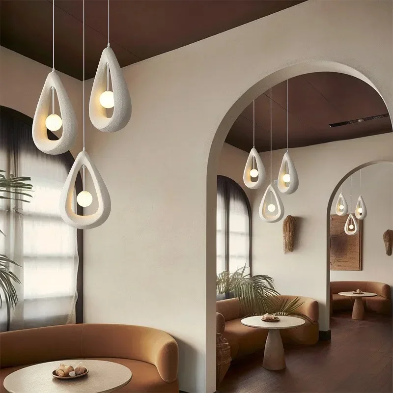 Beruhigende Hängelampe Wabi-Sabi-Stil Kieselform – Lueur de Galet