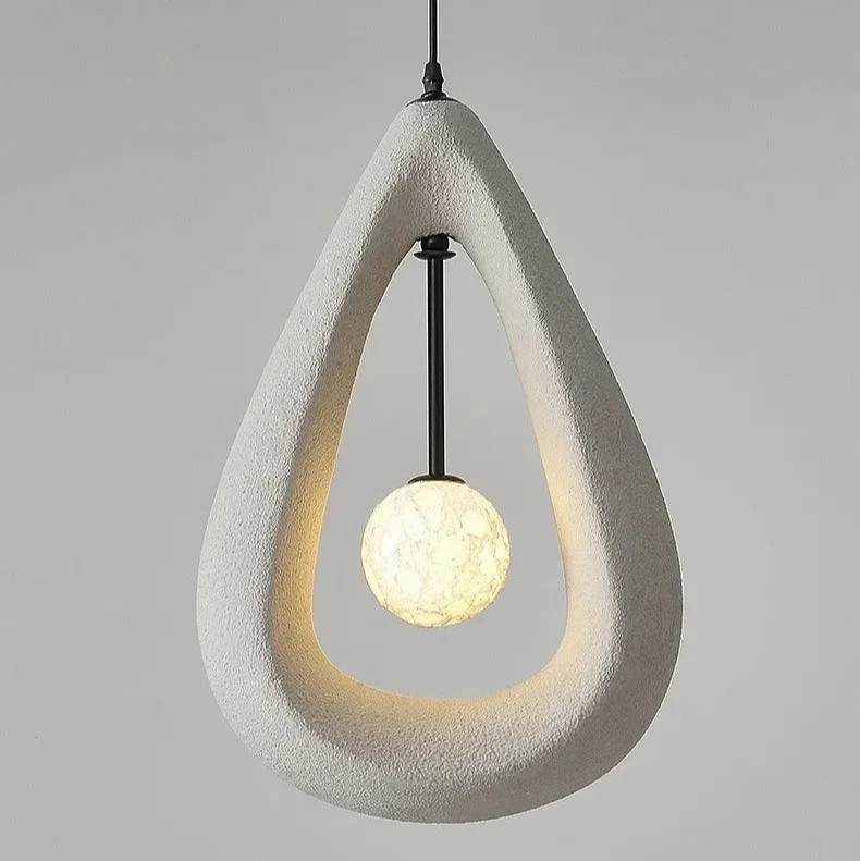 Beruhigende Hängelampe Wabi-Sabi-Stil Kieselform – Lueur de Galet