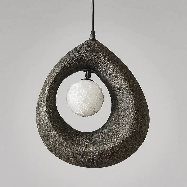 Beruhigende Hängelampe Wabi-Sabi-Stil Kieselform – Lueur de Galet