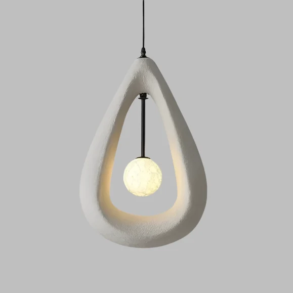 Beruhigende Hängelampe Wabi-Sabi-Stil Kieselform – Lueur de Galet