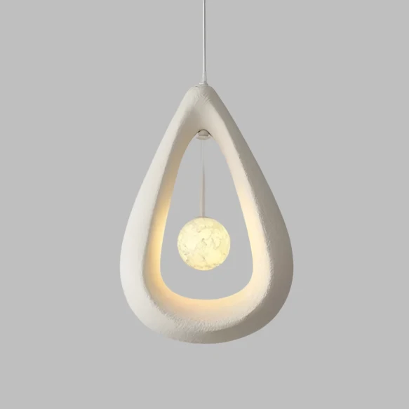 Beruhigende Hängelampe Wabi-Sabi-Stil Kieselform – Lueur de Galet