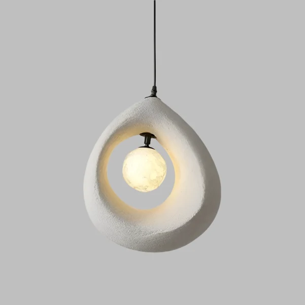 Beruhigende Hängelampe Wabi-Sabi-Stil Kieselform – Lueur de Galet