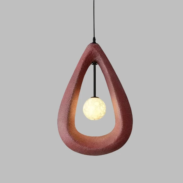 Beruhigende Hängelampe Wabi-Sabi-Stil Kieselform – Lueur de Galet