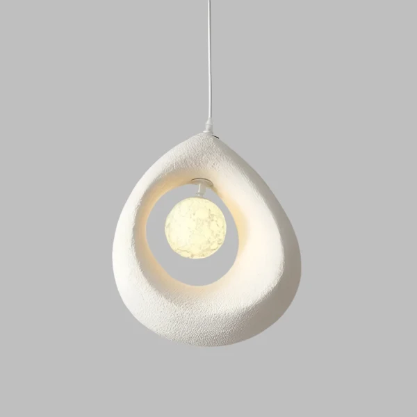 Beruhigende Hängelampe Wabi-Sabi-Stil Kieselform – Lueur de Galet