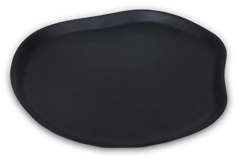 Casa Padrino Luxus Aluminium Tablett Matt Schwarz 40 cm - Deko Accessoires