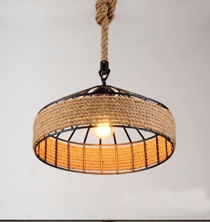 Hanfseil Pendelleuchte Ø30cm Höhenverstellbar~2936