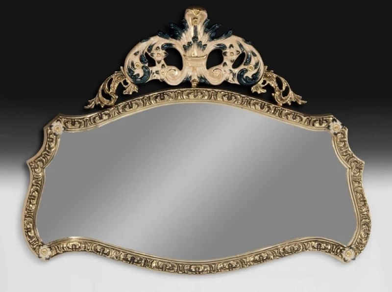 Casa Padrino Luxus Barock Bronze Spiegel Gold / Beige / Grün 107 cm - Barock Möbel