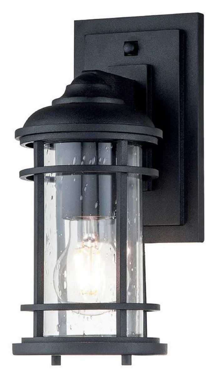 Casa Padrino Luxus Außenwandleuchte Schwarz H. 29,2 cm - Luxus Außenbeleuchtung
