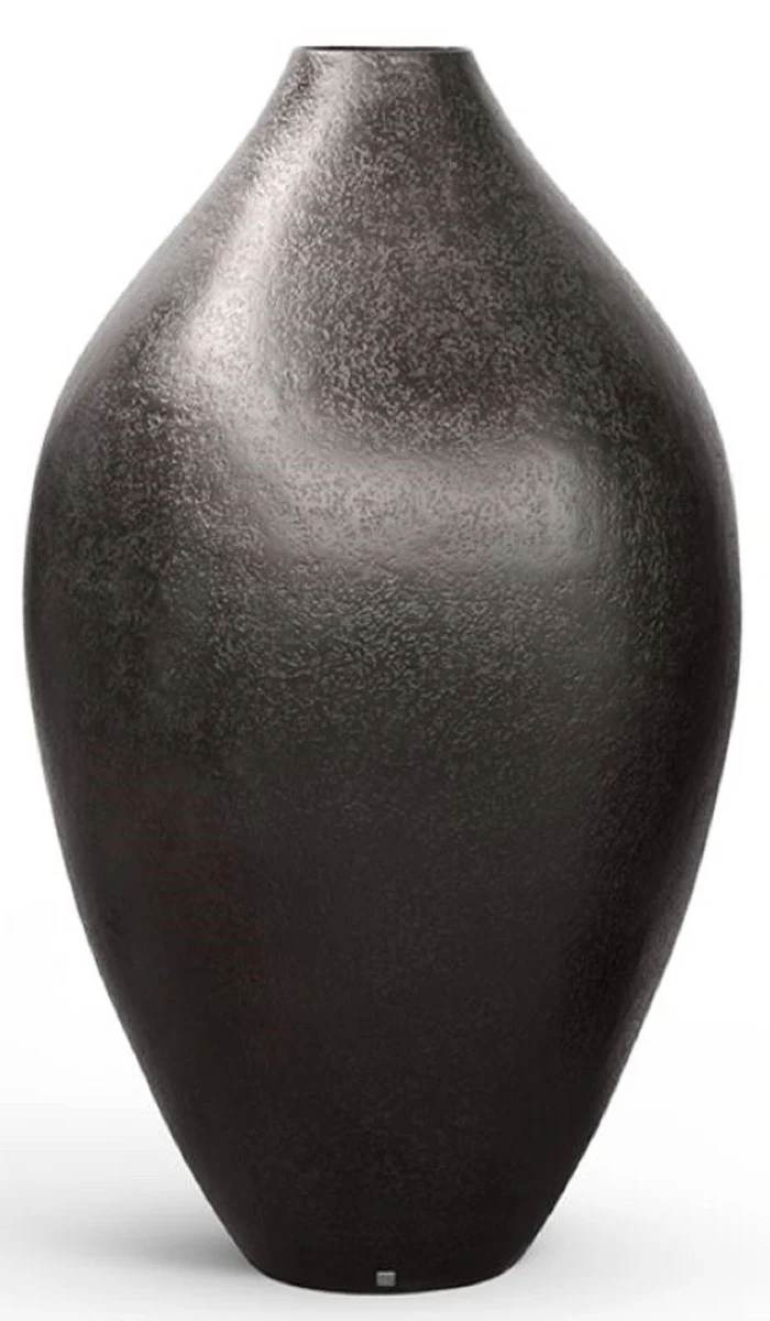 Casa Padrino Luxus Deko Blumentopf Matt Schwarz Ø 91 x H. 155 cm - Garten Deko