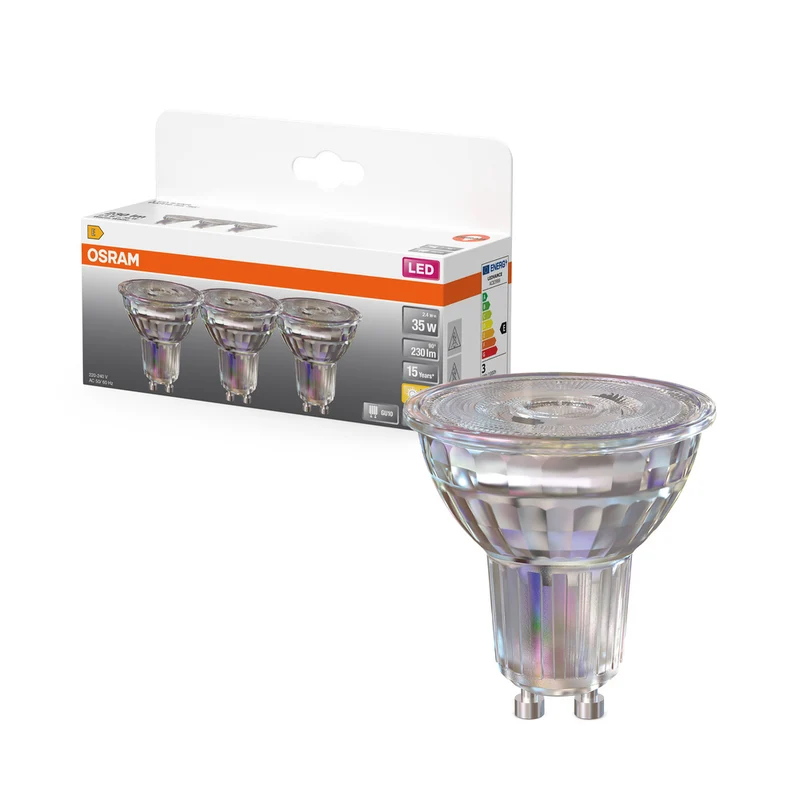 OSRAM LED Reflektor Lampe LED STAR PAR16 2.6W 827 GU10, 230 lm, 2700 K, Warmweiß, 3er Pack
