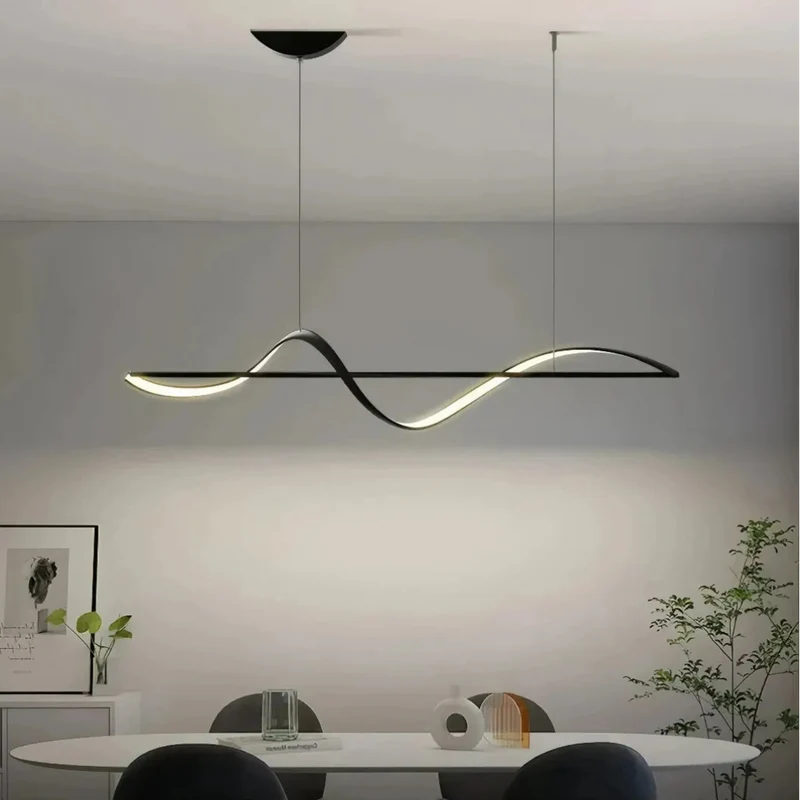 Moderne LED-Wellen Pendelleuchte für den Esstisch, dimmbar