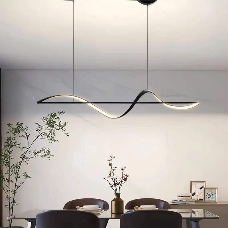 Moderne LED-Wellen Pendelleuchte für den Esstisch, dimmbar