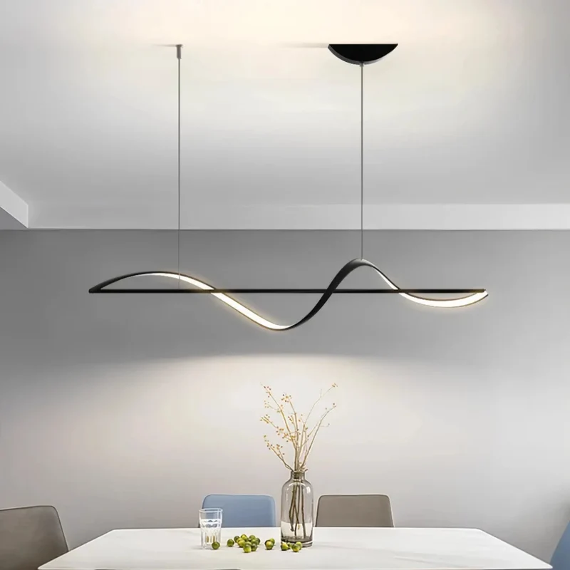 Moderne LED-Wellen Pendelleuchte für den Esstisch, dimmbar