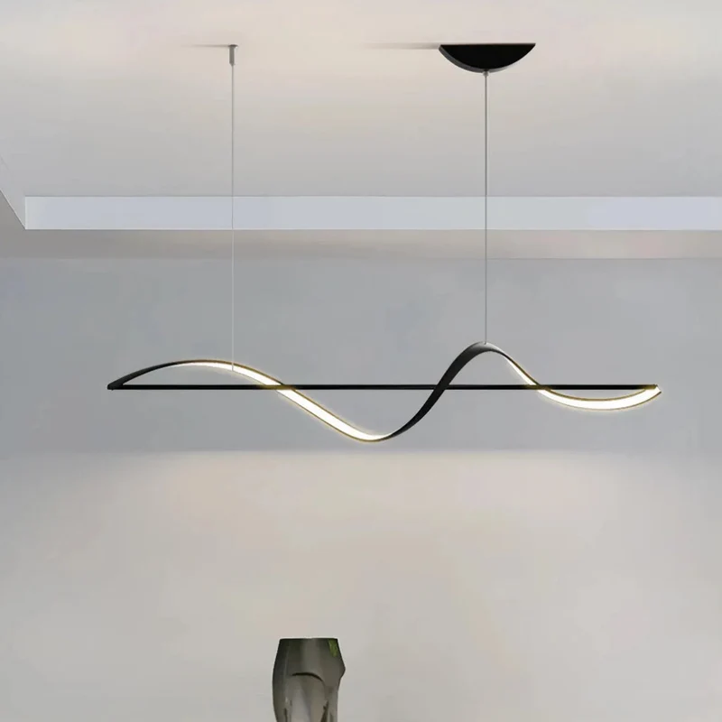 Moderne LED-Wellen Pendelleuchte für den Esstisch, dimmbar