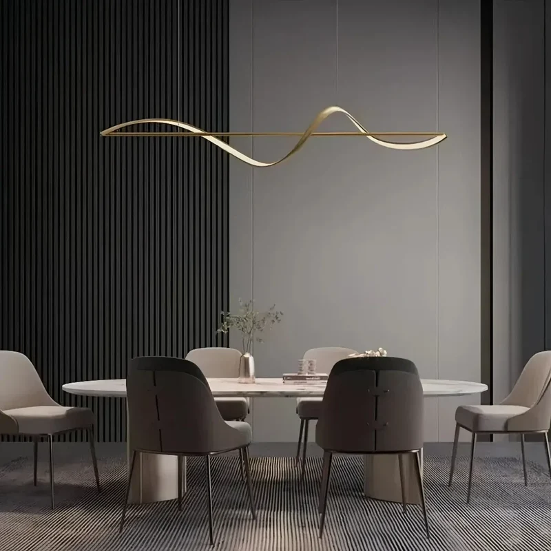 Moderne LED-Wellen Pendelleuchte für den Esstisch, dimmbar