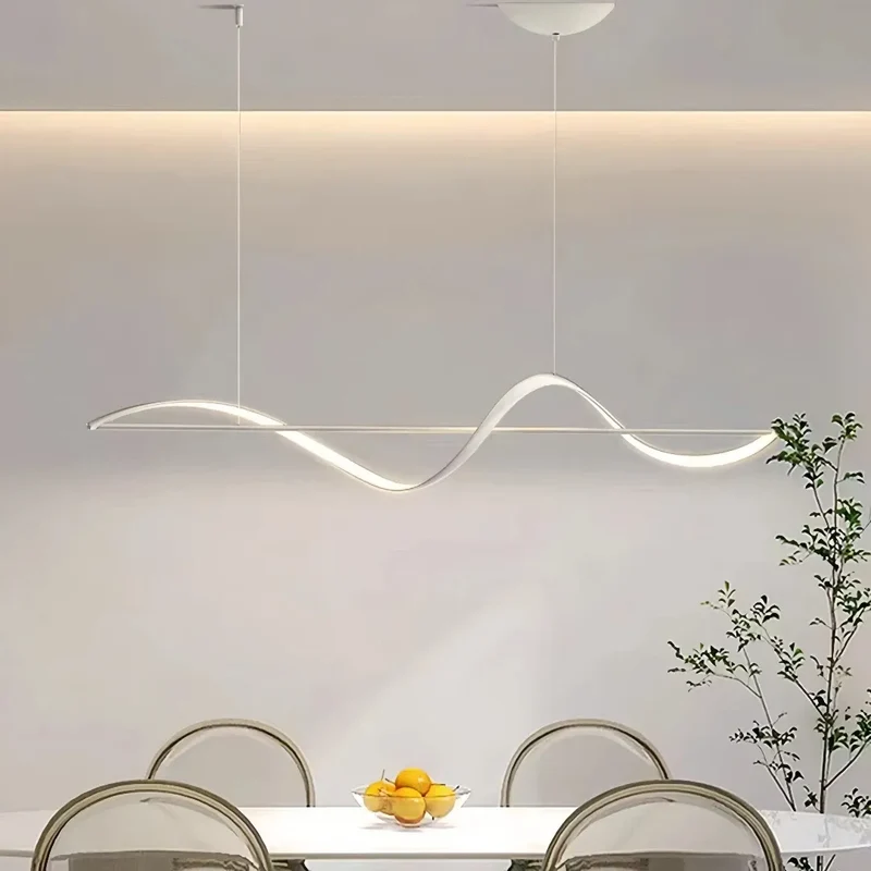 Moderne LED-Wellen Pendelleuchte für den Esstisch, dimmbar