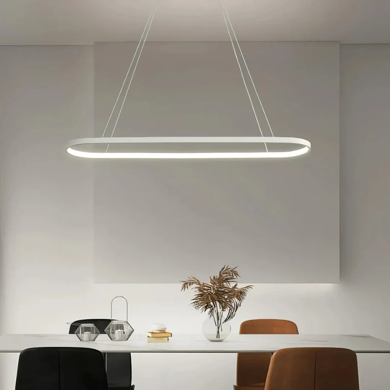 LED Pendelleuchte für den Esstisch oval modern dimmbar aus Metall