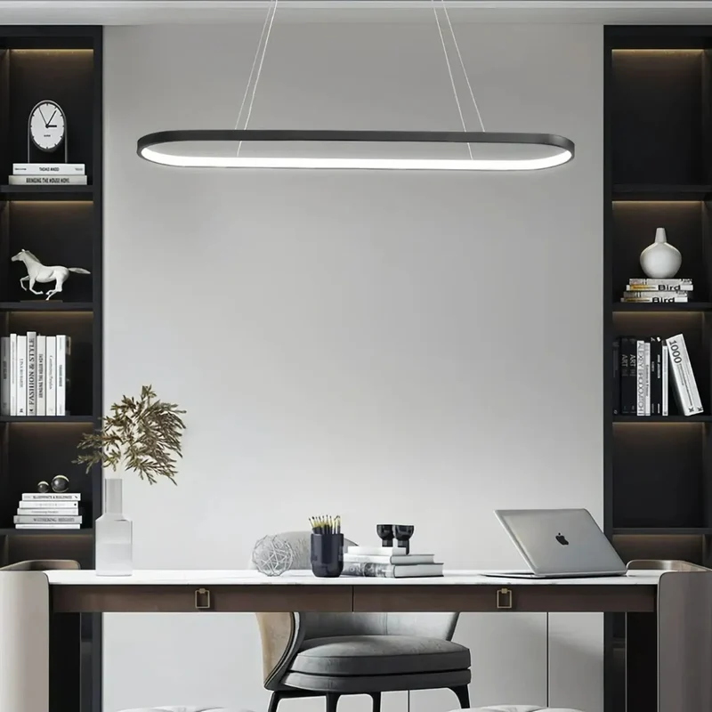 LED Pendelleuchte für den Esstisch oval modern dimmbar aus Metall