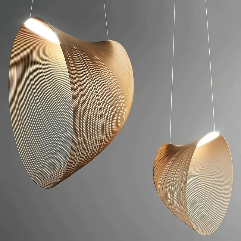 Design Pendelleuchte aus Holz im skandinavischen Stil für das Esszimmer
