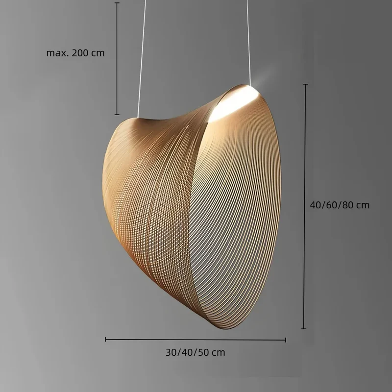 Design Pendelleuchte aus Holz im skandinavischen Stil für das Esszimmer