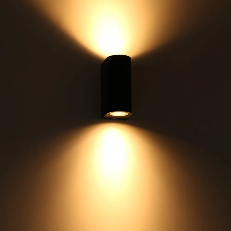 Außen-Wandleuchte schwarz 2x GU10 IP44 für LED und Halogen bis 35W - LED's Light