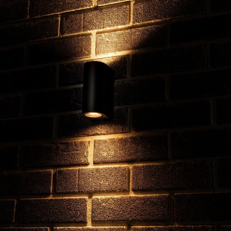 Außen-Wandleuchte schwarz 2x GU10 IP44 für LED und Halogen bis 35W - LED's Light