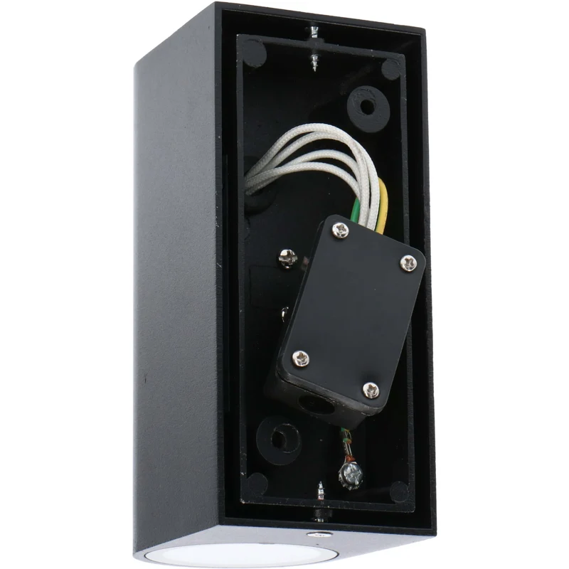 Außen-Wandleuchte schwarz 2x GU10 IP44 für LED und Halogen bis 35W - LED's Light