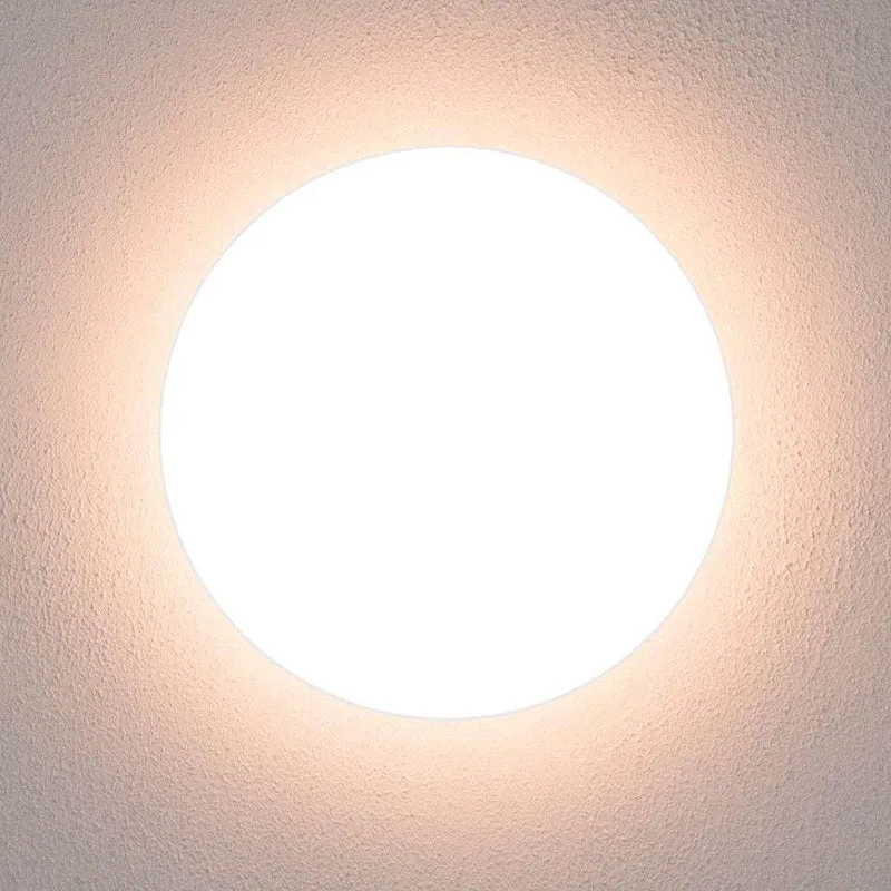 LED Deckenleuchte rund 35 cm mit Ringen - Universell - Spritzwassergeschützt - Warmweißes Licht