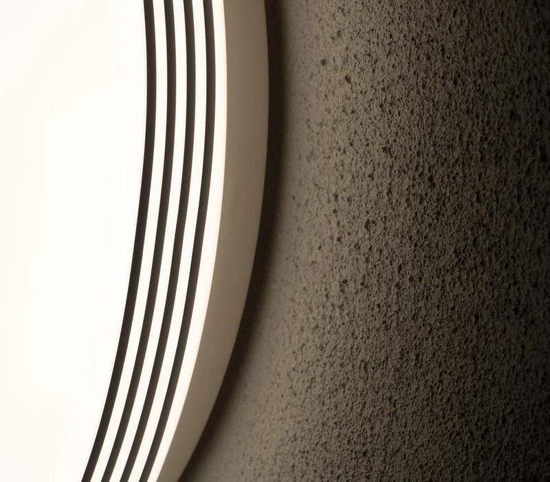 LED Deckenleuchte rund 35 cm mit Ringen - Universell - Spritzwassergeschützt - Warmweißes Licht