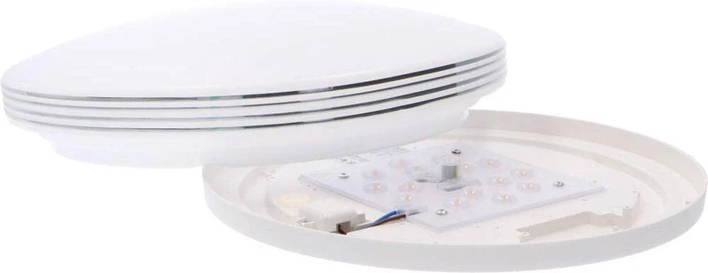 LED Deckenleuchte rund 35 cm mit Ringen - Universell - Spritzwassergeschützt - Warmweißes Licht