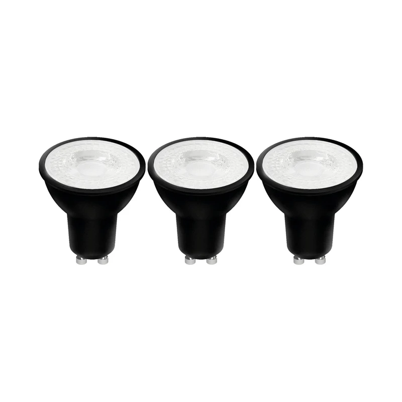 LED Spot GU10 4,0W warmweiß Klar matt schwarz MR16 3-Pack - LED's Light