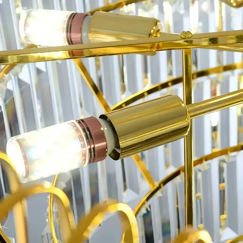 Luxuriöser LED Kristallkronleuchter in Gold, Ø40 cm für Schlafzimmer