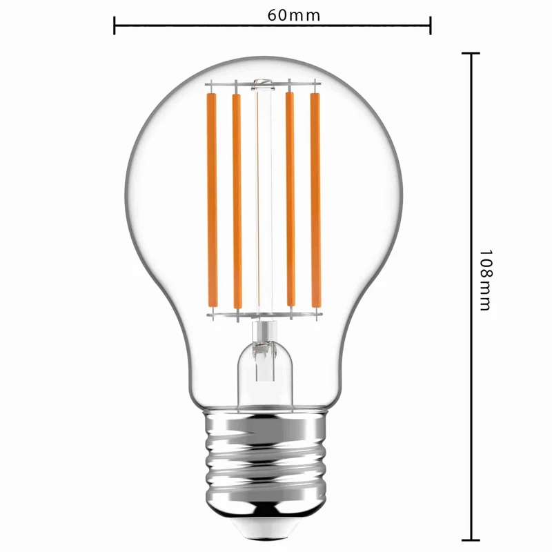 LED Birne E27 2,2W warmweiß Klar A60 - 50.000h Haltbarkeit - LED's Light