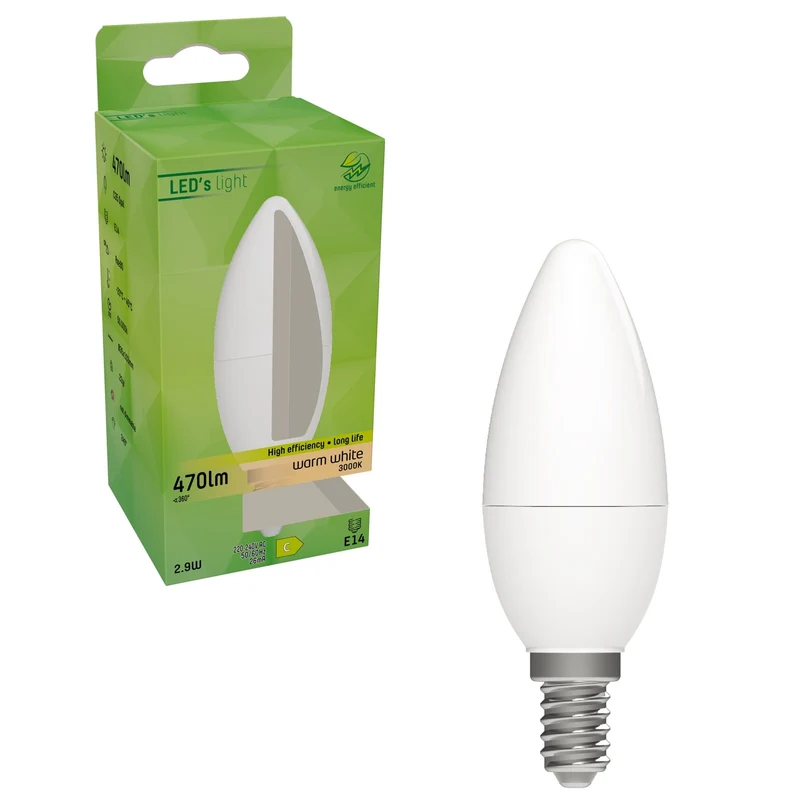 LED Birne E27 2,9W warmweiß Klar A60 50.000h Haltbarkeit - LED's Light
