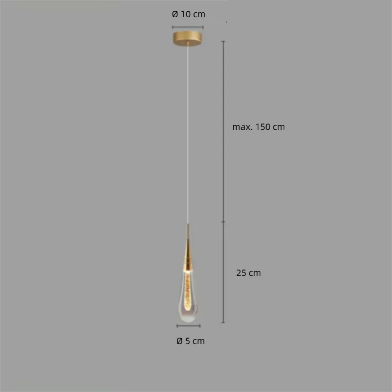 LED Kristall Pendelleuchte im Wassertropfen Design für das Schlafzimmer