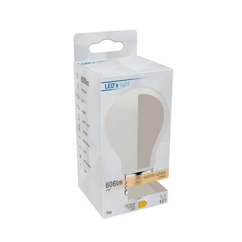 LED Glühbirne E27 7W warmweiß Opal A60 - LED's Light