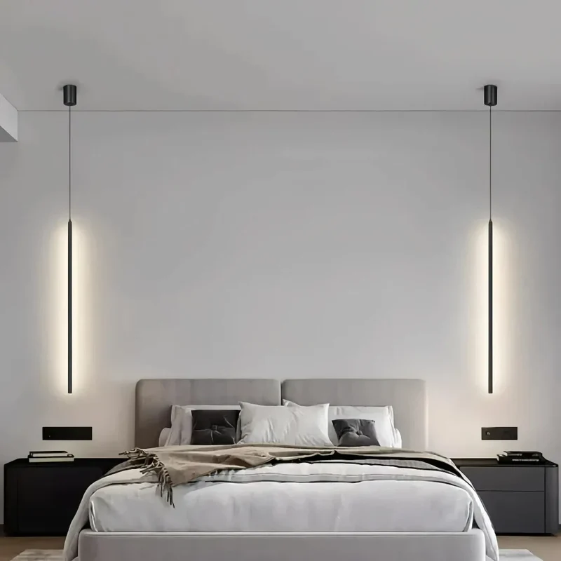 Kleine schwarze Pendelleuchte höhenverstellbar für Schlafzimmer
