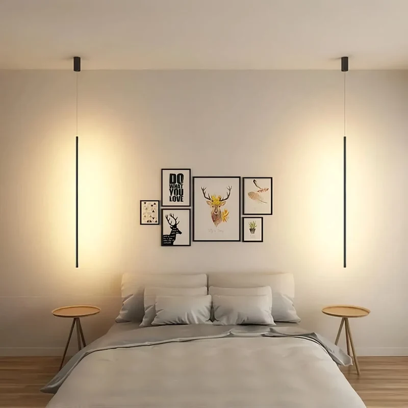 Kleine schwarze Pendelleuchte höhenverstellbar für Schlafzimmer