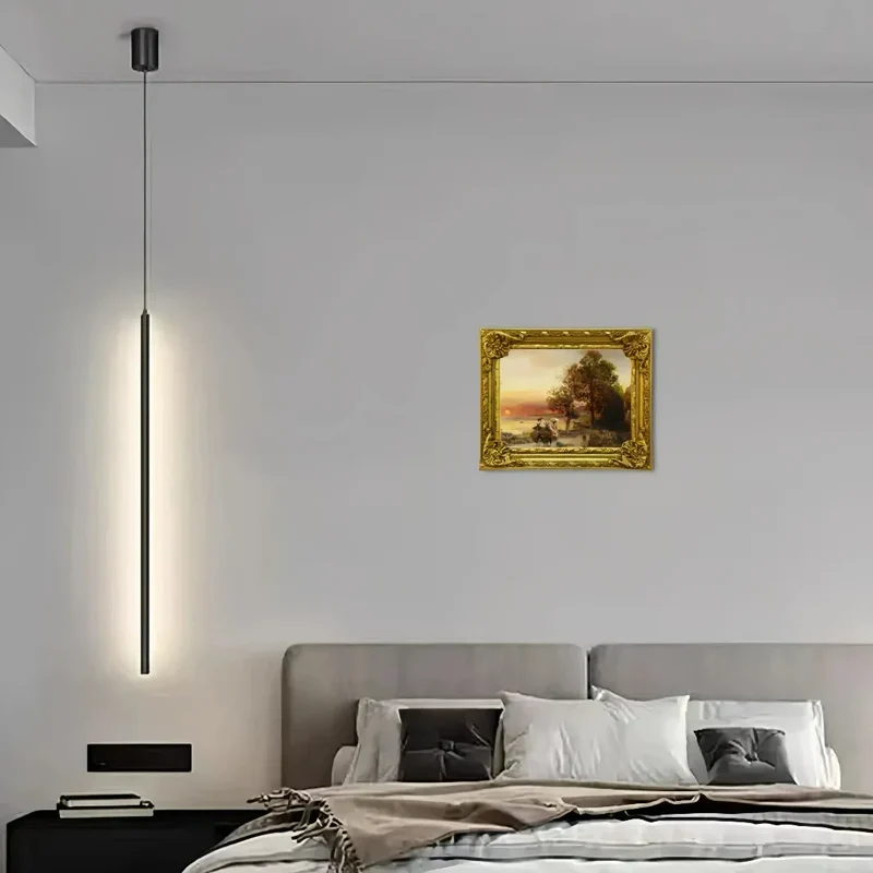 Kleine schwarze Pendelleuchte höhenverstellbar für Schlafzimmer