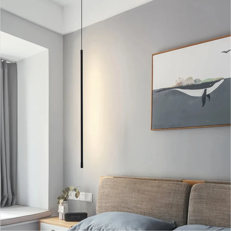Kleine schwarze Pendelleuchte höhenverstellbar für Schlafzimmer